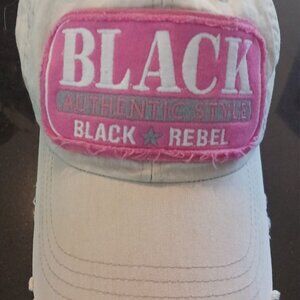 Black Rebel Authentic Style Emboidered Baseball Cap-One Size Adjustable-Rare VTG